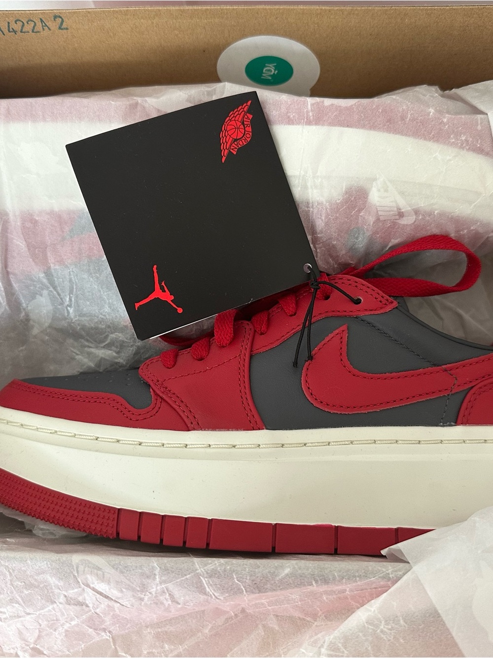 NWT Women’s Air Jordan 1 Elevate Low ‘UNLV’ (Dark Grey/Varsity Red) - Size 9